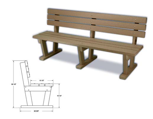 Plastic Bench with backrest